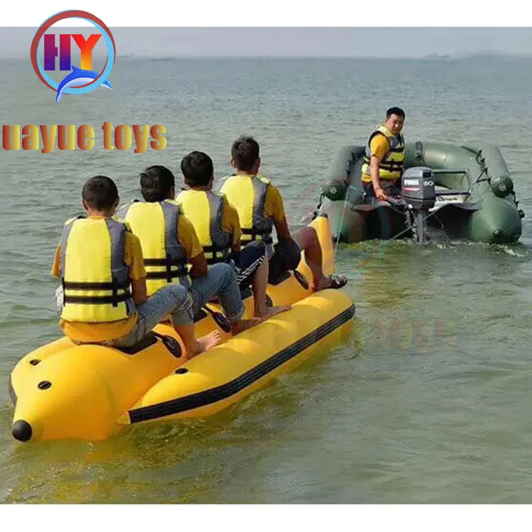 قارب الموز نفخ أنبوب قابل للقطر معدات لعب المياه التزلج 3 مقاعد نفخ قارب السمك الطائر البحري مع مضخة كهربائية