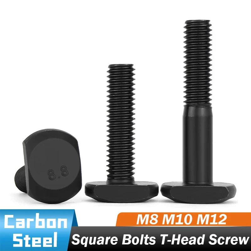 

Carbon Steel Grade 8.8 T Bolt T Screw M8 M10 M12 Square Bolts T- Screw Chute T-bolt T Shape Type Rectangle Hammer Bolt
