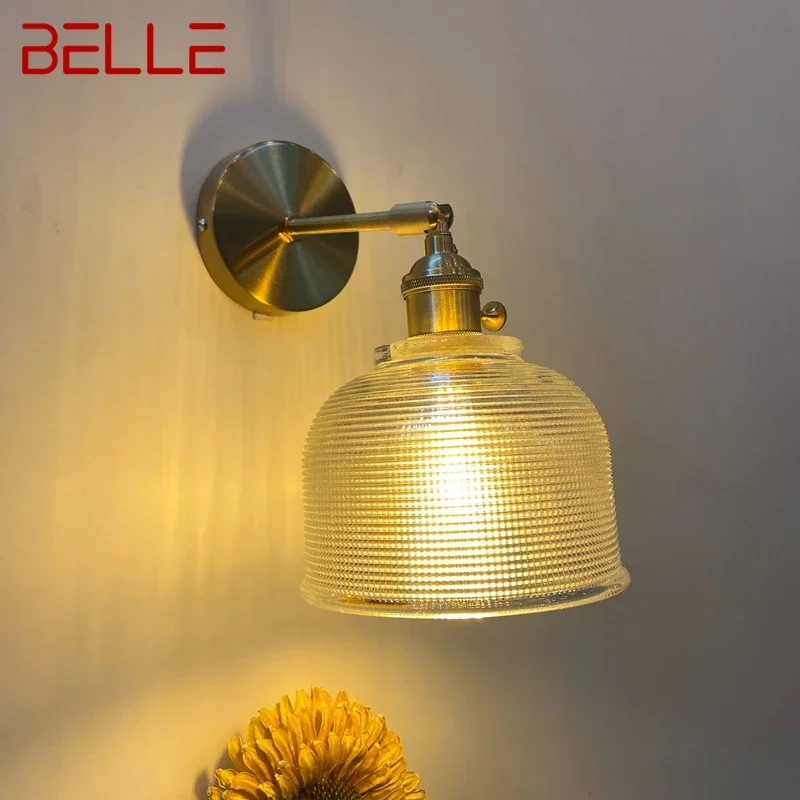 

BELLE Nordic Brass Wall Lamp Indoor Living Room Bedroom Bedside Lamp Modern Hotel Corridor Hallway Wall Lamp