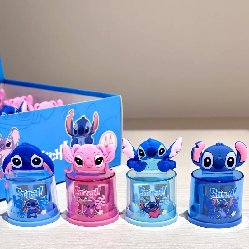 2pcs Cartoon Disney Stitch Silicone Dual Control Sharpener Students Cute Cartoon Pencil Sharpener Children's Stationery