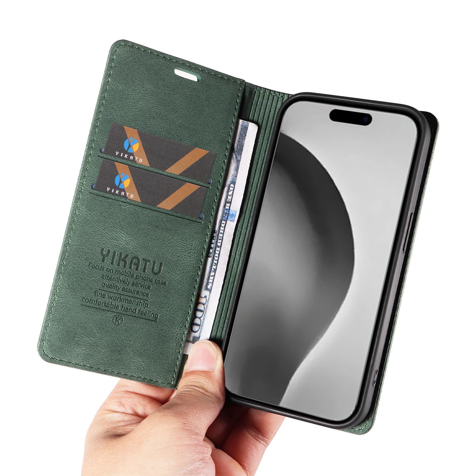 

Чехол для телефона iPhone16 E iPhone1617Air/Propromax с держателем для карт, магнитная откидная кожаная подставка, противоударный защитный чехол