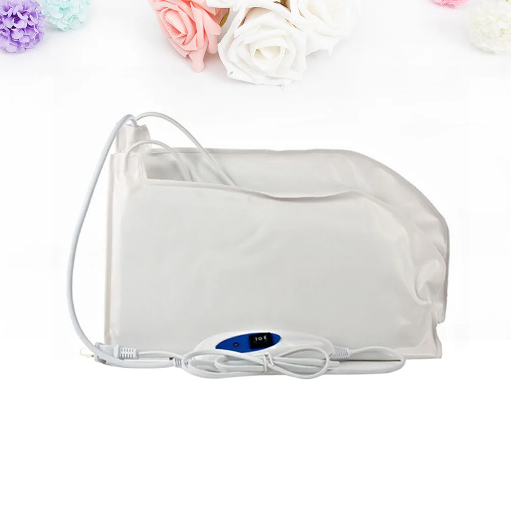 قفازات تسخين كهربائية باللون الأبيض، غطاء سبا يدوي قابل لإعادة الاستخدام للاحتفاظ بالرطوبة، مهدئ وجاف ومريح