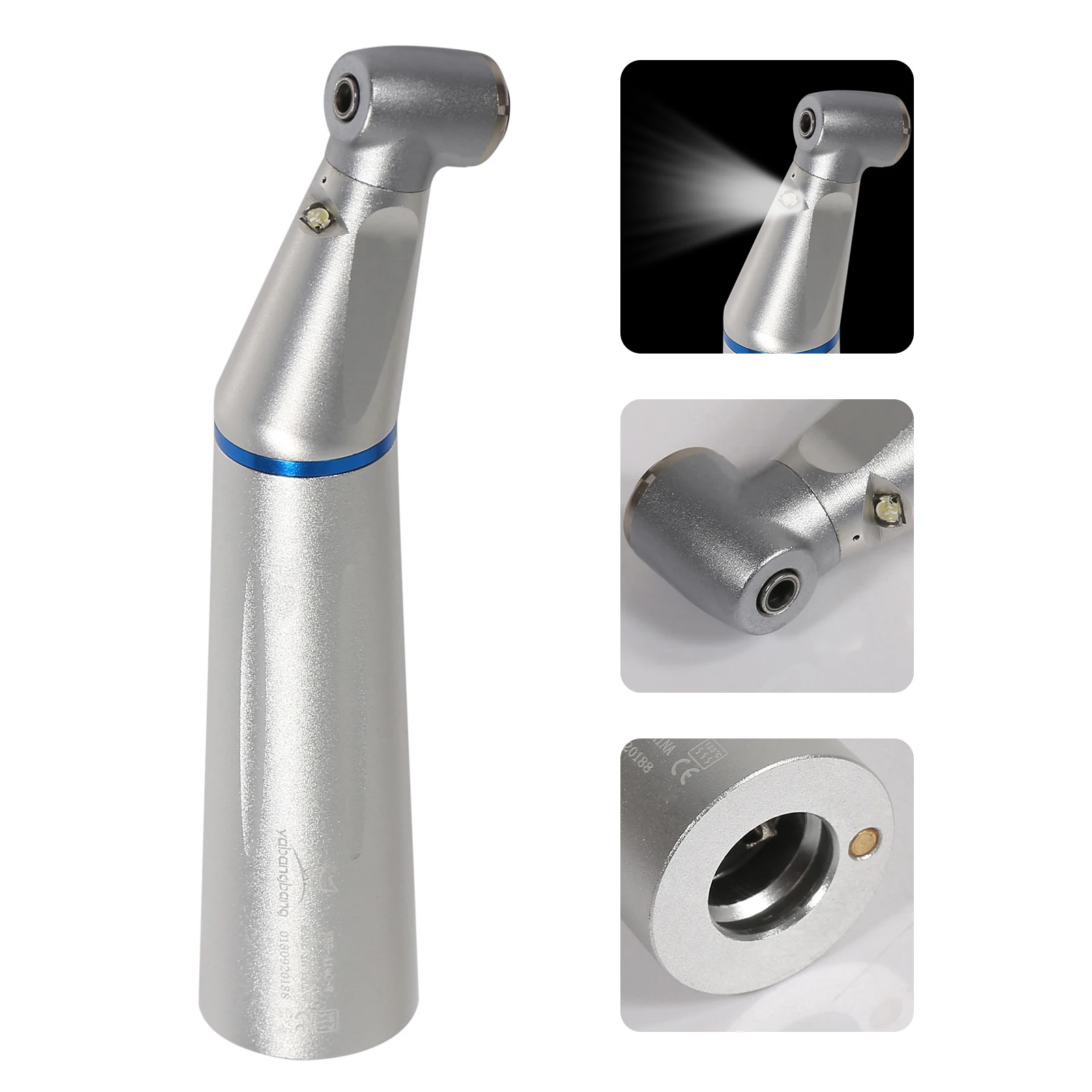 Dental Fiber Optic LED 1:1 Ratio Contra Angle Slow Speed Push Button Handpiece Inner Water Spray Low Noise