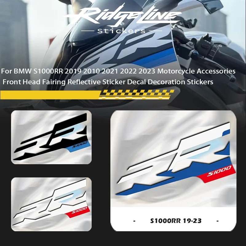 

For BMW S1000RR 2019 2010 2021 2022 2023 Motorcycle Accessories Front Head Fairing Reflective Sticker Decal Decoration Stickers