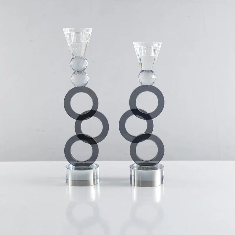 

Современный минималистичный креативный геометрический подсвечник из кристалла, украшение для гостиной, ресторана, отеля, тумбы под телевизор, аксессуар для дома.