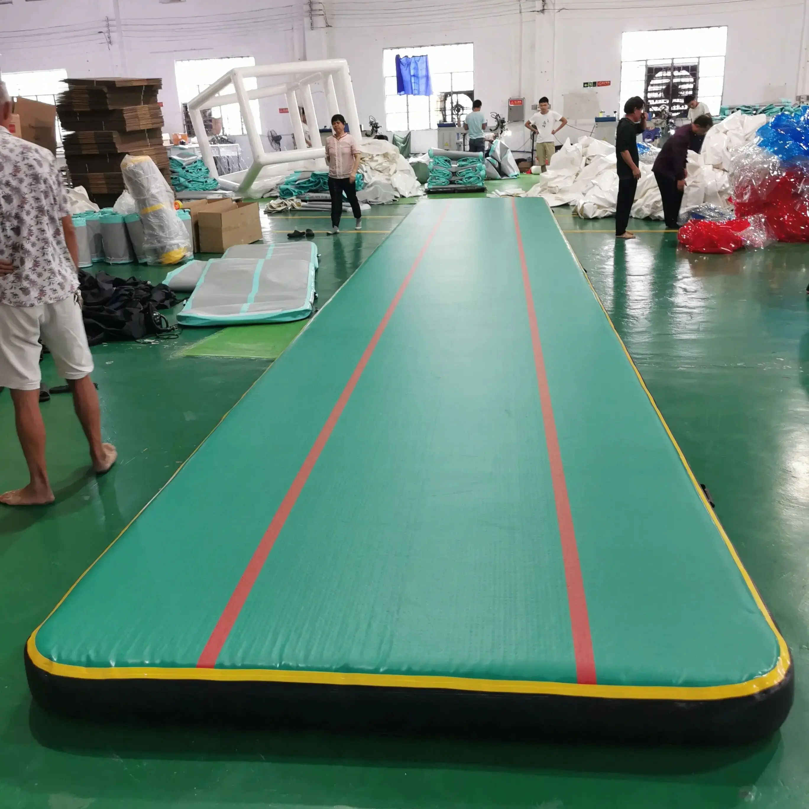 HIBADOU Tapis de gymnastique gonflable-piste d'air culbutage 11x2x0.2m tapis de sol gonflable tapis d'air de gymnastique avec pompe