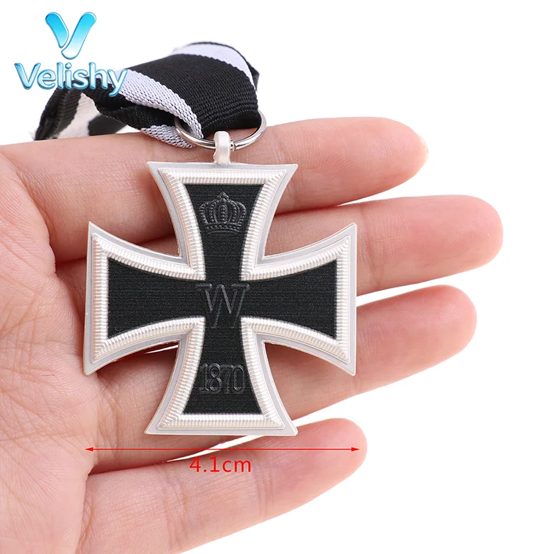 1Pc Germany Cross Medal 1813 1870 Year Iron Cross Medal Badge Pin With Ribbon