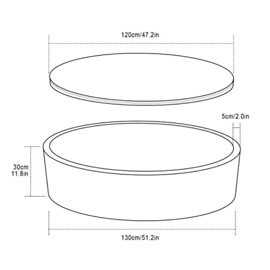 Piscina di Palline Extra Large in Morbida Schiuma 51,2 x 11,8 CM, Senza Palline, Azzurro, per Interni, Recinto per Bambini con Spugna Morbida M