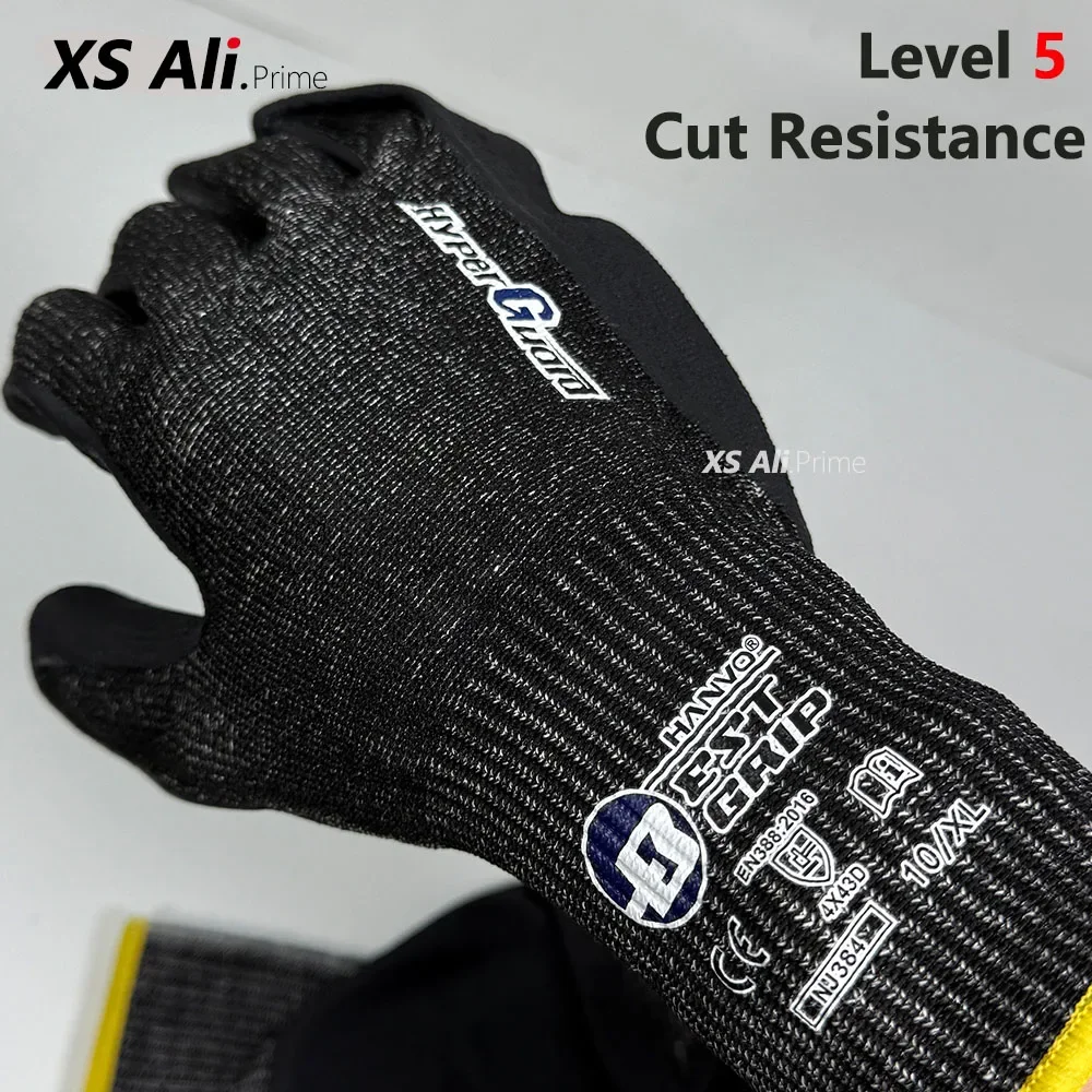 Cut Resistant Work Gloves Level 5 Protection Anti-Slip Textured Grip for Metal Machining Glass Handling Abrasion Scratch Proof