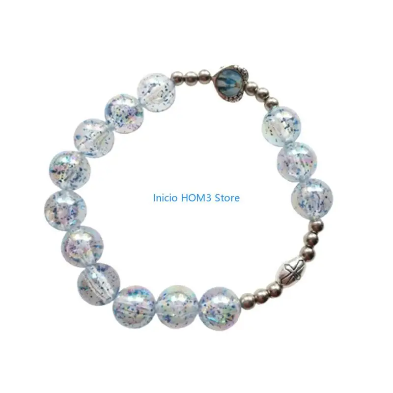 A5YD الكاثوليكية الصليب الأصابع عتيقة معمودية المسبحة السوار للمعمودية للمعمودية