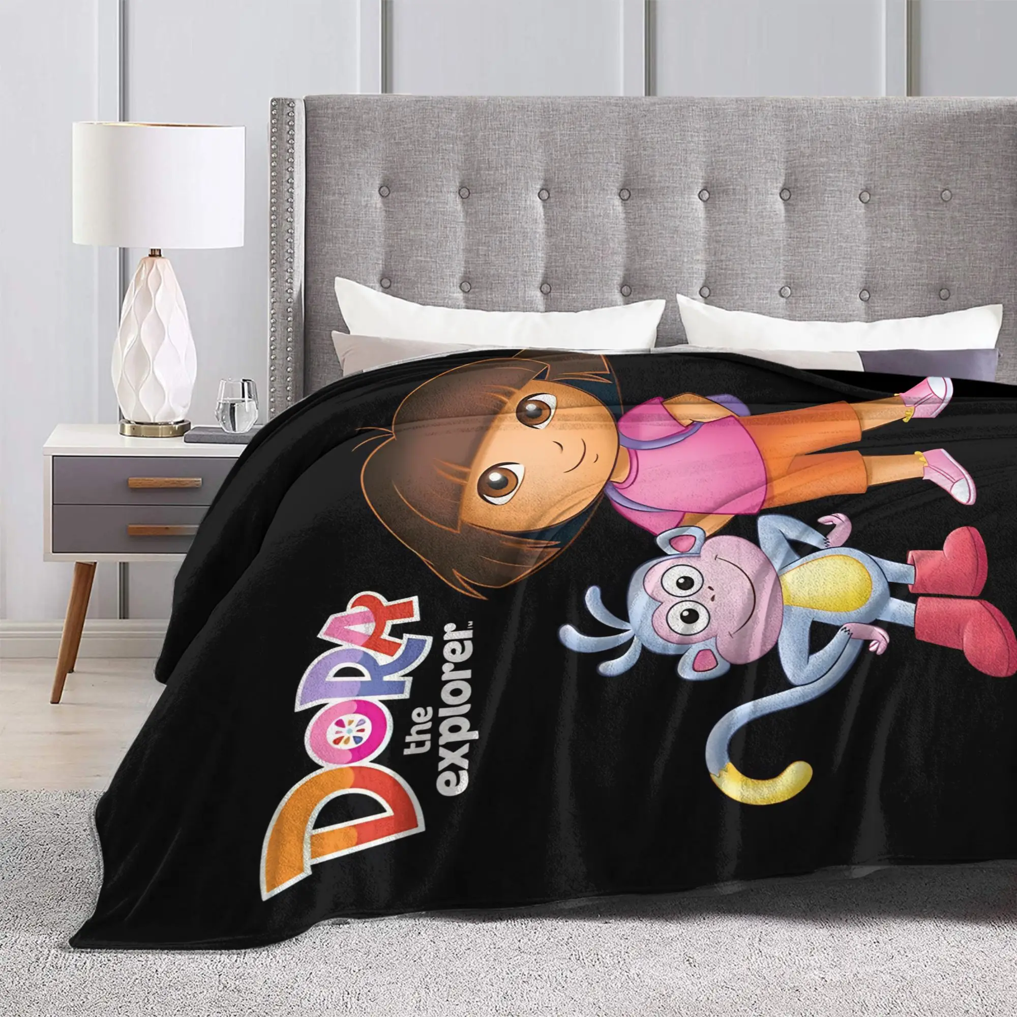 دورا المستكشف بطانية دافئة لينة الشارع الاتجاه أفخم الفراش يلقي للخارجية طائرة السفر الفانيلا المفرش غطاء السرير #3