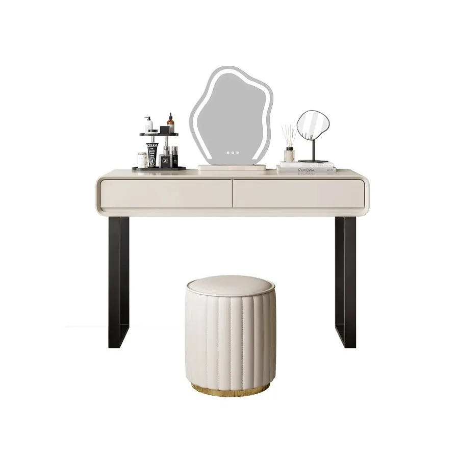 

Generation light luxury minimalist dresser cream style all solid wood small apartment bedroom makeup table storage cabinet chest