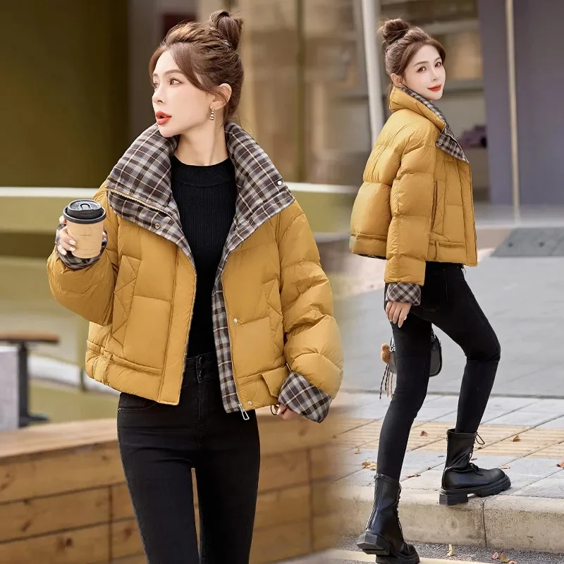 Short Cotton Padded Jacket Winter 2027 New Korean Down Coat Women Parkas Fashion Outwear Ladies Temperament Overcoat Tops Female
