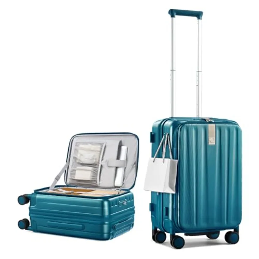 

Чемодан Hanke 20 дюймов, расширяемый, для ручной клади, одобренный авиакомпаниями, с верхним открытием, жесткий корпус, на колесах, легкий, для путешествий