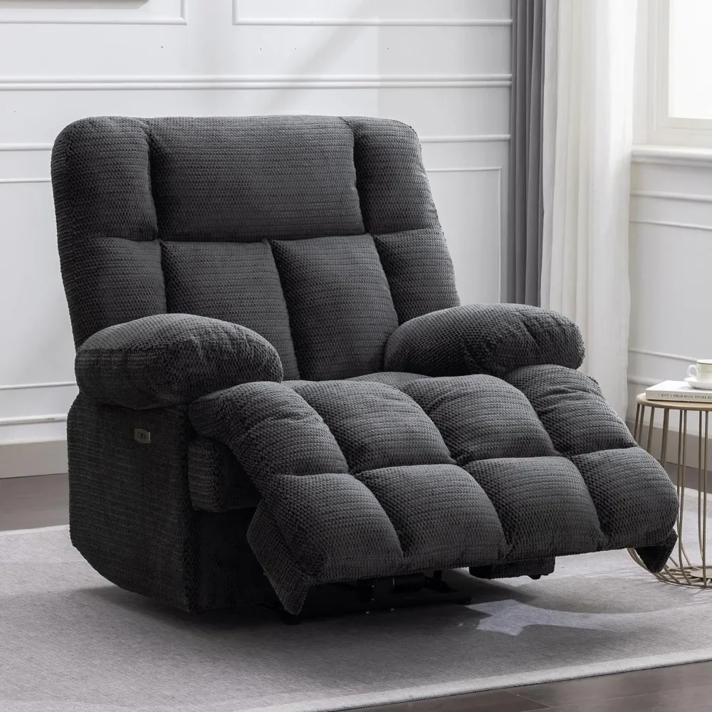 Recliner Chairs for Adults, Electric Recliners Chair, Soft Fabric Overstuffed Single Reclining Chair for Living Room