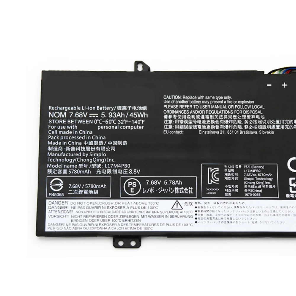 L17C4PB0 L17M4PB0 7.68V 45Wh Laptop Battery For Xiao Xin Air 14 15 2018 IdeaPad 530S-15IKB Yoga 530-14IKB 14ARR Series