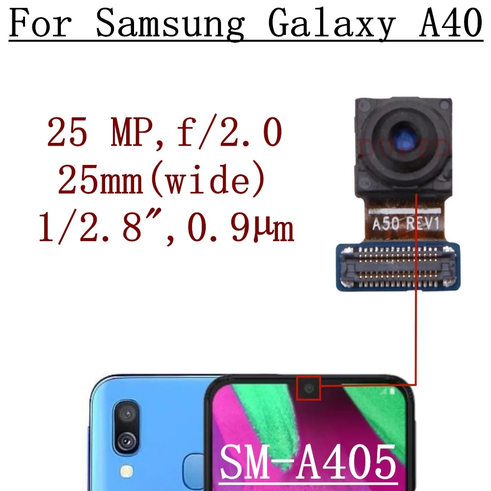 Rear Front Camera For Samsung Galaxy A30 A40 A305 A405 Frontal Selfie Wide Backside Ultrawide Back Camera Module Spare