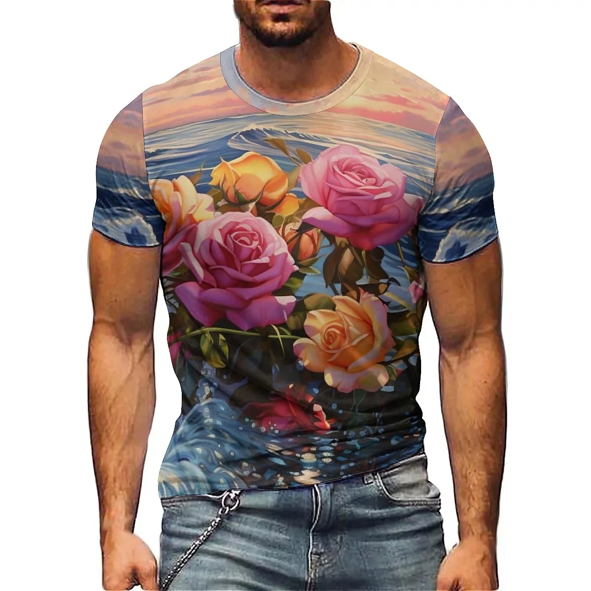 

New Personalized European & American Trend Men's 3D Printed Short-Sleeve T-Shirt - Holiday Gift Top