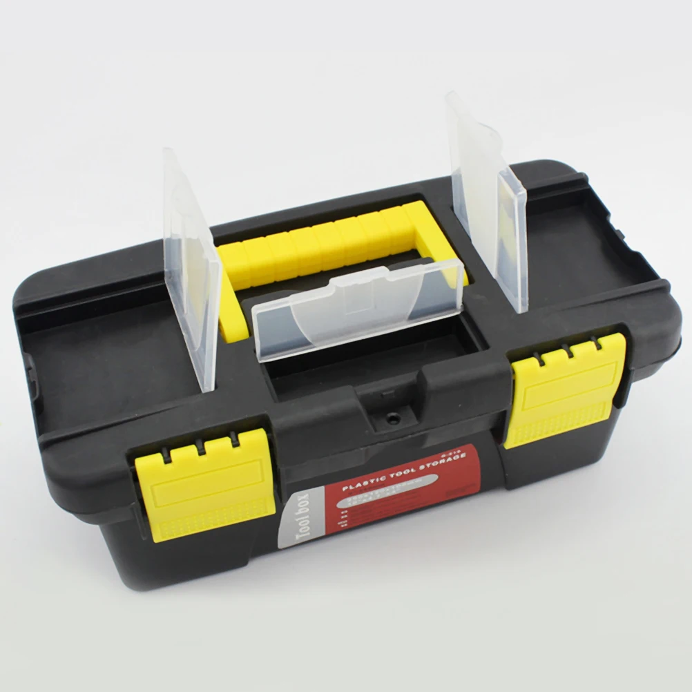 1 قطعة صندوق أدوات متعدد الوظائف مقبض مريح أداة بلاستيكية محمولة حقيبة للتخزين مع صندوق حاوية أدوات صينية قابل للإزالة
