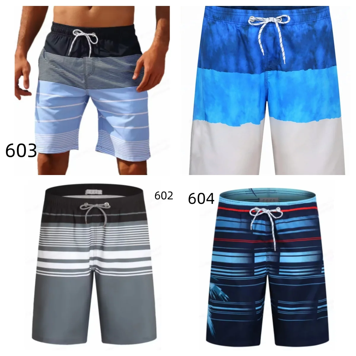 

Men's beach shorts, printed drawstring waist shorts, fashionable swim trunks, 3D printed breathable shorts, street wear for vaca