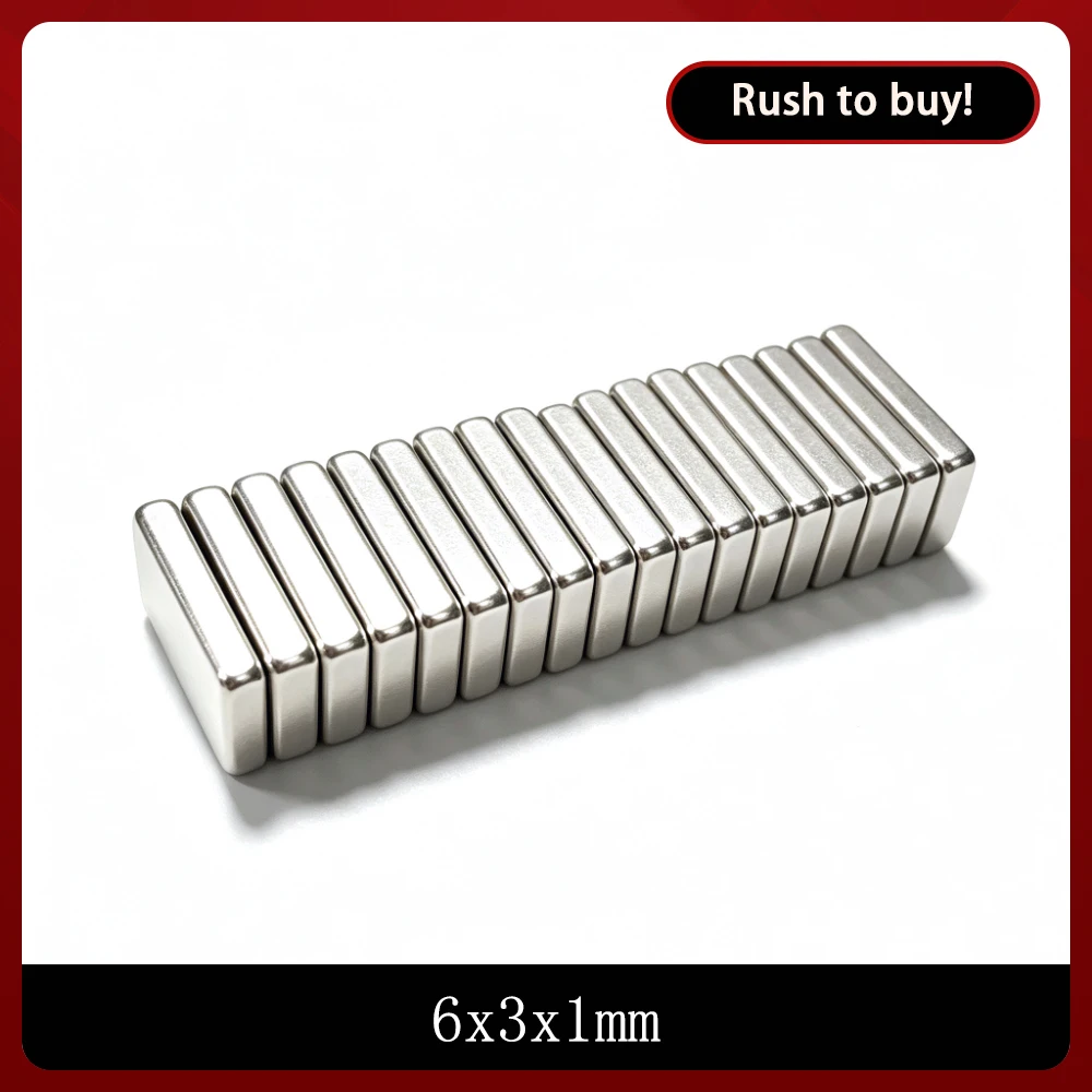 6x3x1 mm Powerful Magnets 6mmX3mm Sheet Permanent Magnet 6x3x1mm Thin Neodymium Magnetic Super Strong Magnet 6*3*1 mm
