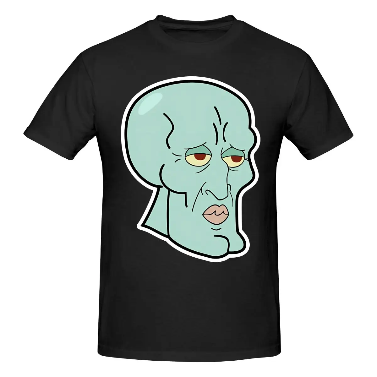 Funny Handsome Squidward Meme Printed Style Arts Men Women Tee Adults Children Boy Gril Top Kids Parent Child Cotton Tshirt