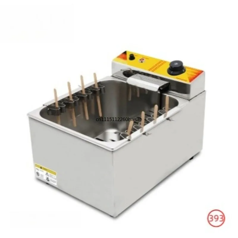 Commercial Electric Deep Fryer for Hot Dogs & Corn, 12L Large Capacity Automatic Cheese Hot Dog Sticks Frying Machine