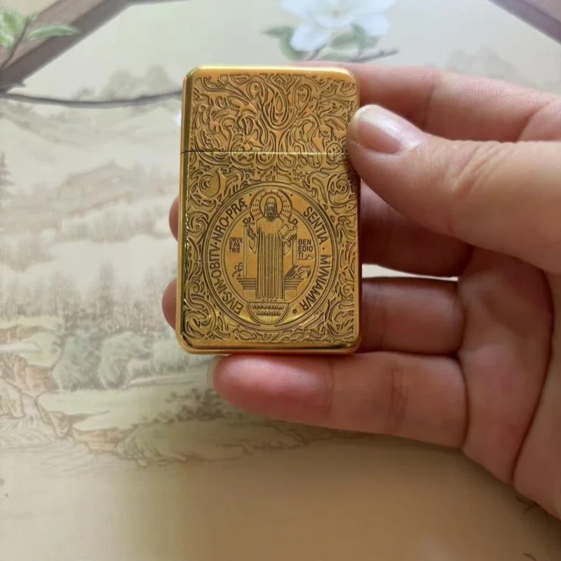 CHIEF engraved Constantine pattern 1pcs lighter retro grinding wheel ignition portable personalized men's gift