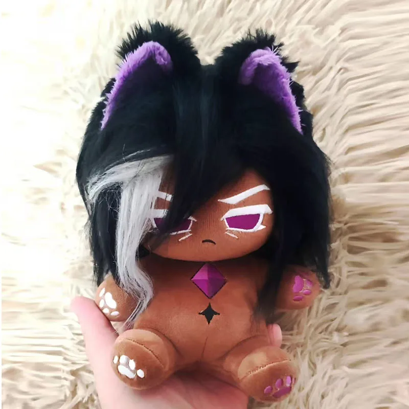 Cookie Run Kingdom Dark Cacao Cookie 20cm Cotton Doll Plush Toy With Cat Ears Stuffed Plushie Figure Fans Collection Gift