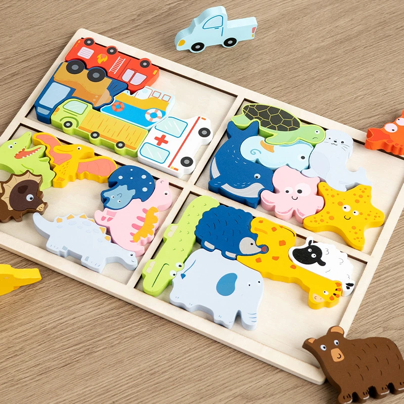 Baby Spielzeug Holz Puzzle Kreative 3D Puzzle Für Kinder Intelligenz Entwicklung Ealy Pädagogisches Spielzeug Für Kinder
