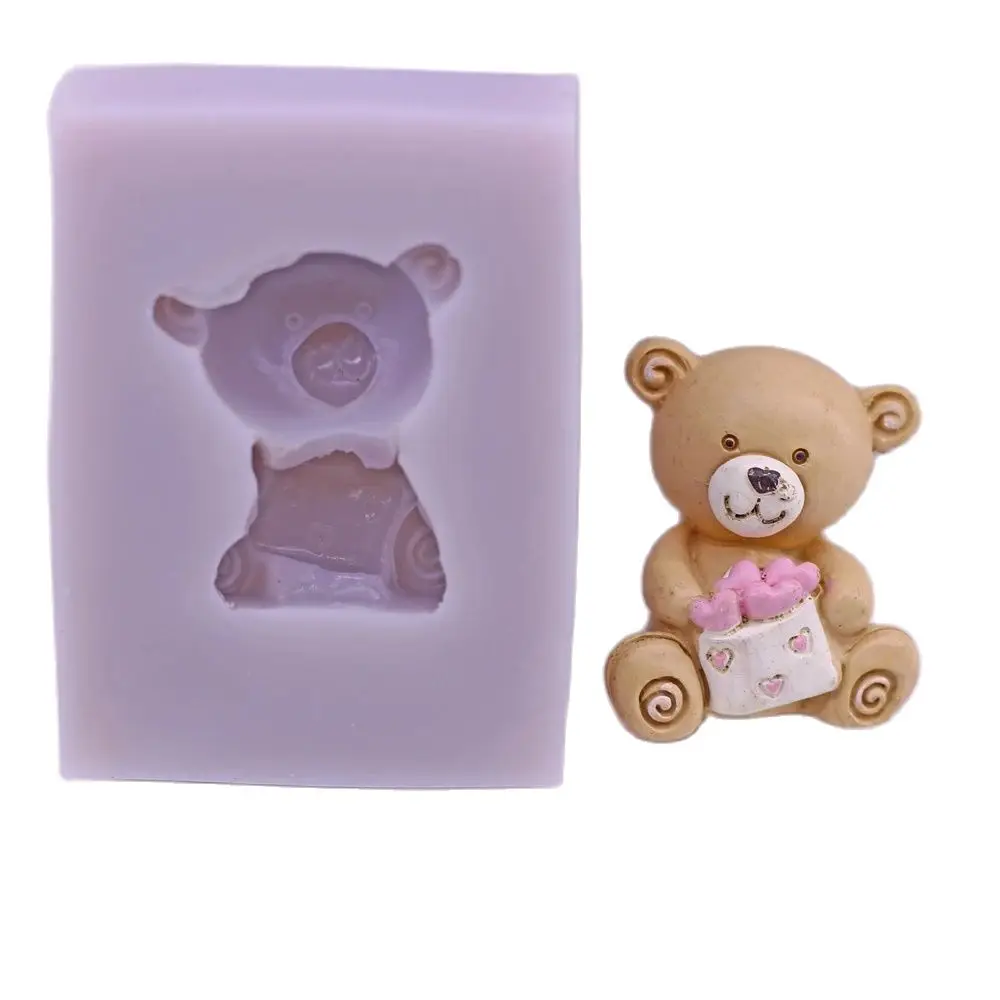 

Valentine Love Bear Silicone mold Love Heart Letter Baby Teddy Bear Chocolate Sugarcraft Fondant Cake Decorating Tool Clay Resin