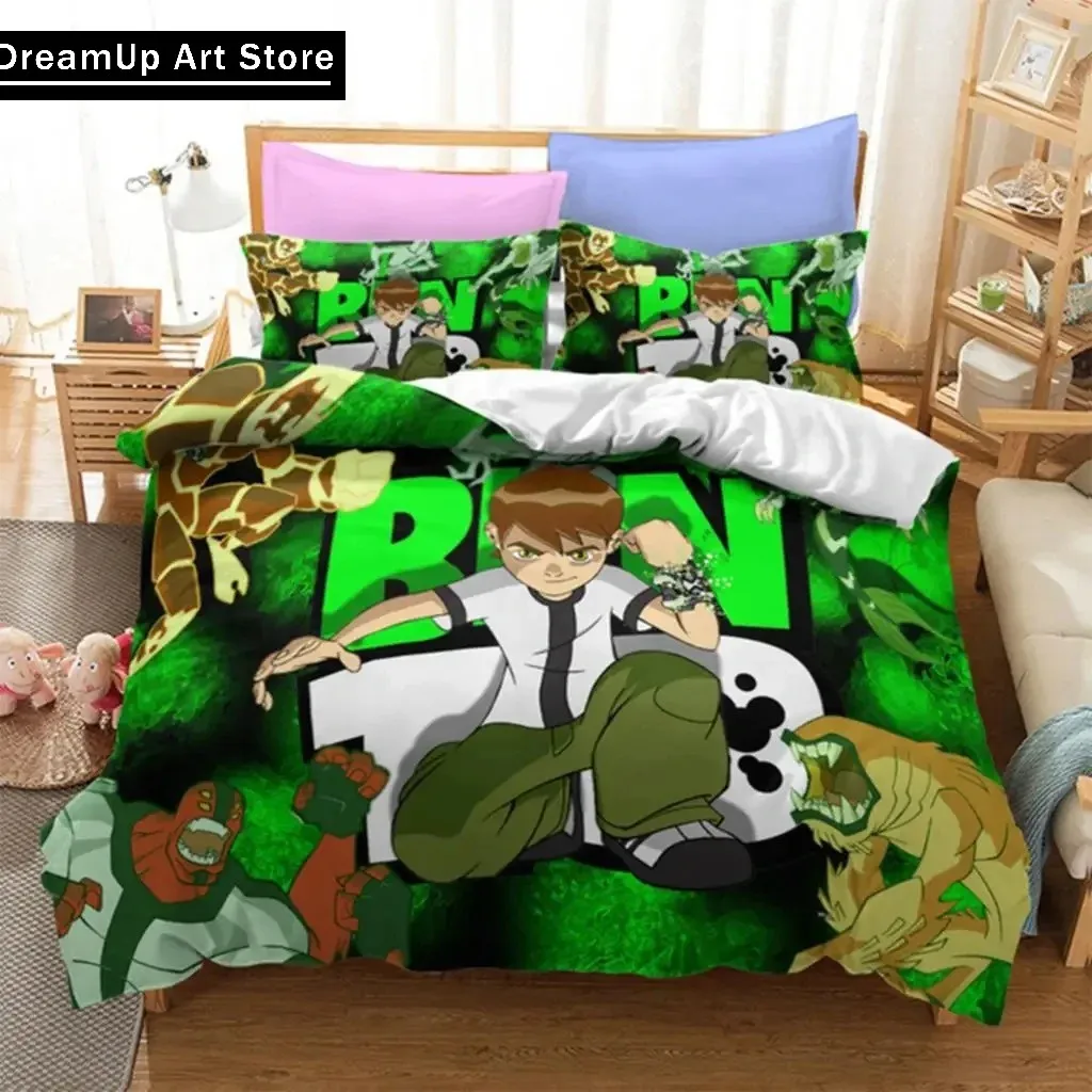 3d Print Ben Alien Force 10 Teenage Hacker Bedding Set Cute Quilt Cover Bed Cover With Pillowcase Twin Single Queen King Size