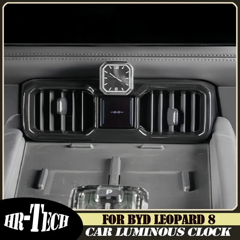 

Car ABS Center Console Air Outlet Panel Suitable for BYD Leopard 8 2024 2025 Modified Auto Luminous Clock Car Accessories