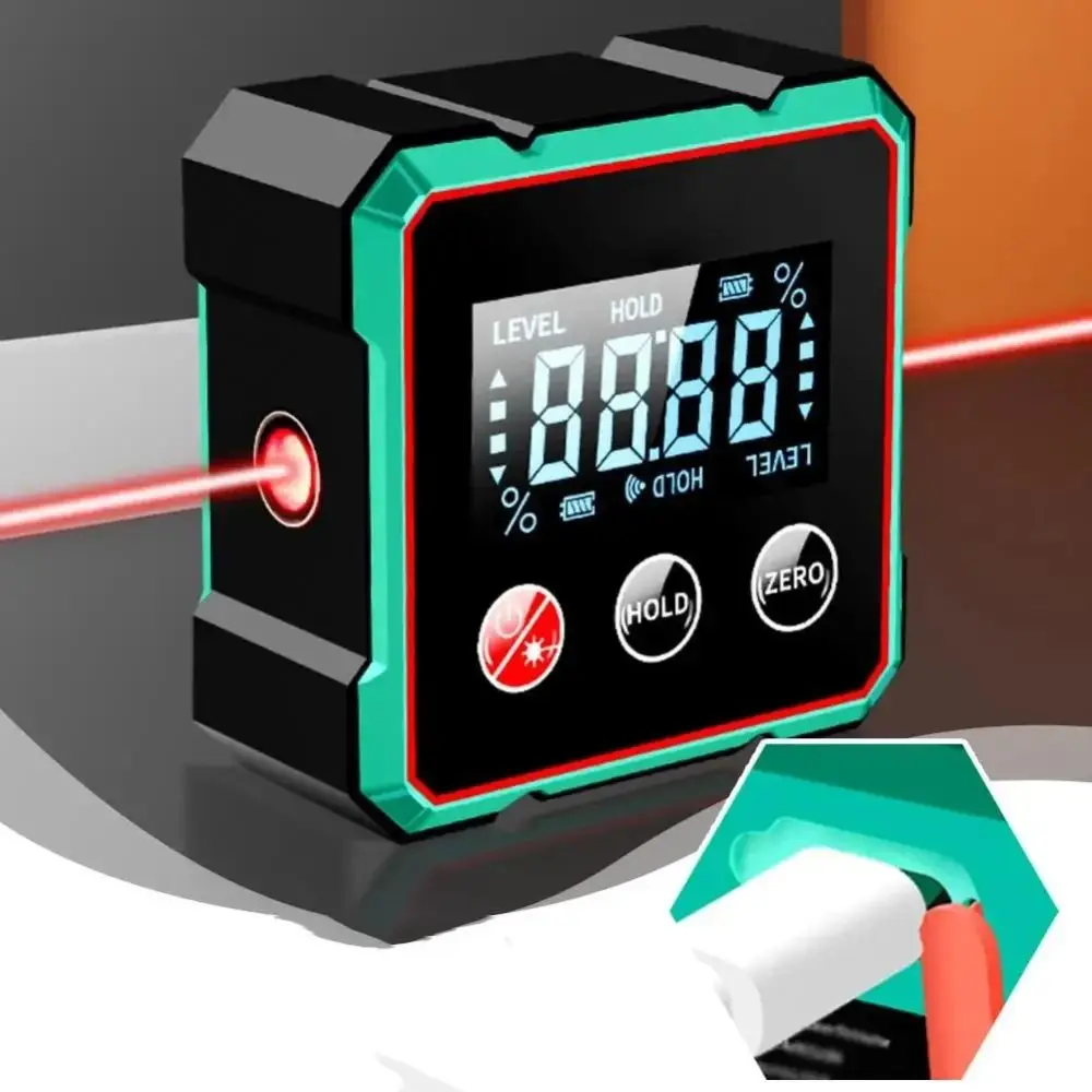 Leveler Tool Magnetic Digital Angle Gauge 0-90° Range Digital Display Inclinometer Precision Practical Bevel Gauge DIY Projects