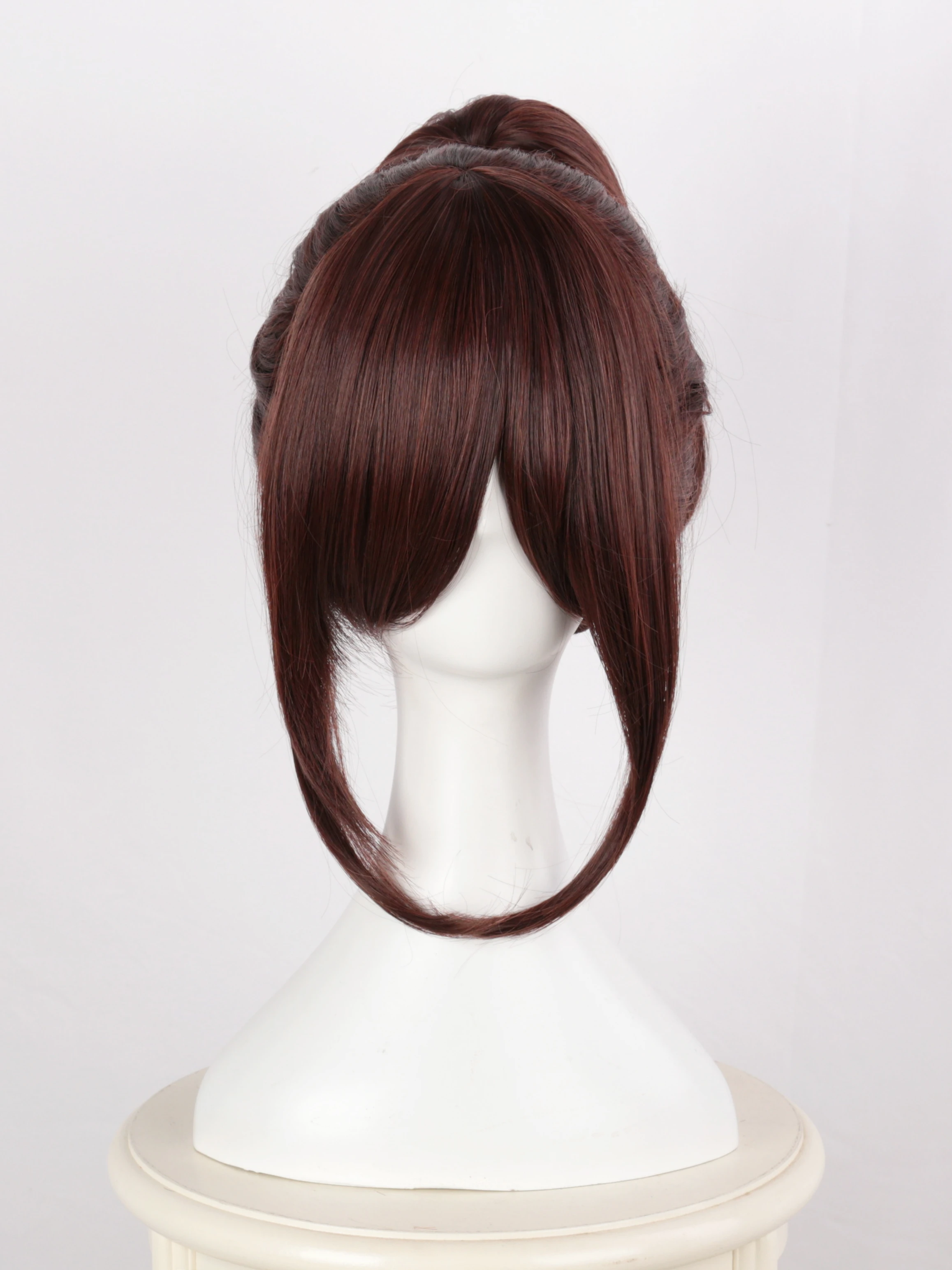 Anime Sasha Cos Braus Cosplay Wig Anime Sasha Dark Brown Wig With Ponytail Set Anime New Wig Heat Resistant Synthetic Wigs