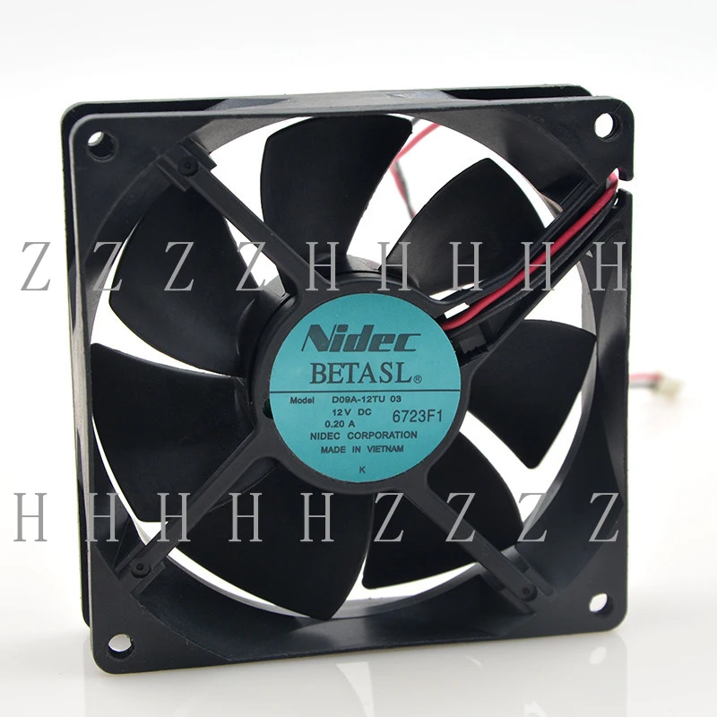 

Z Nidec Axial flow fan D09A-12TU 03 12V 0.2A 2-pin server cooling fan