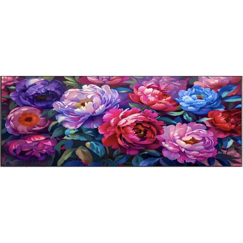 

9ct 120x60cm Peony Embroidery DIY Chinese Style Printed Kits Cross Stitch Needlework Sets Home Decor Crafts New