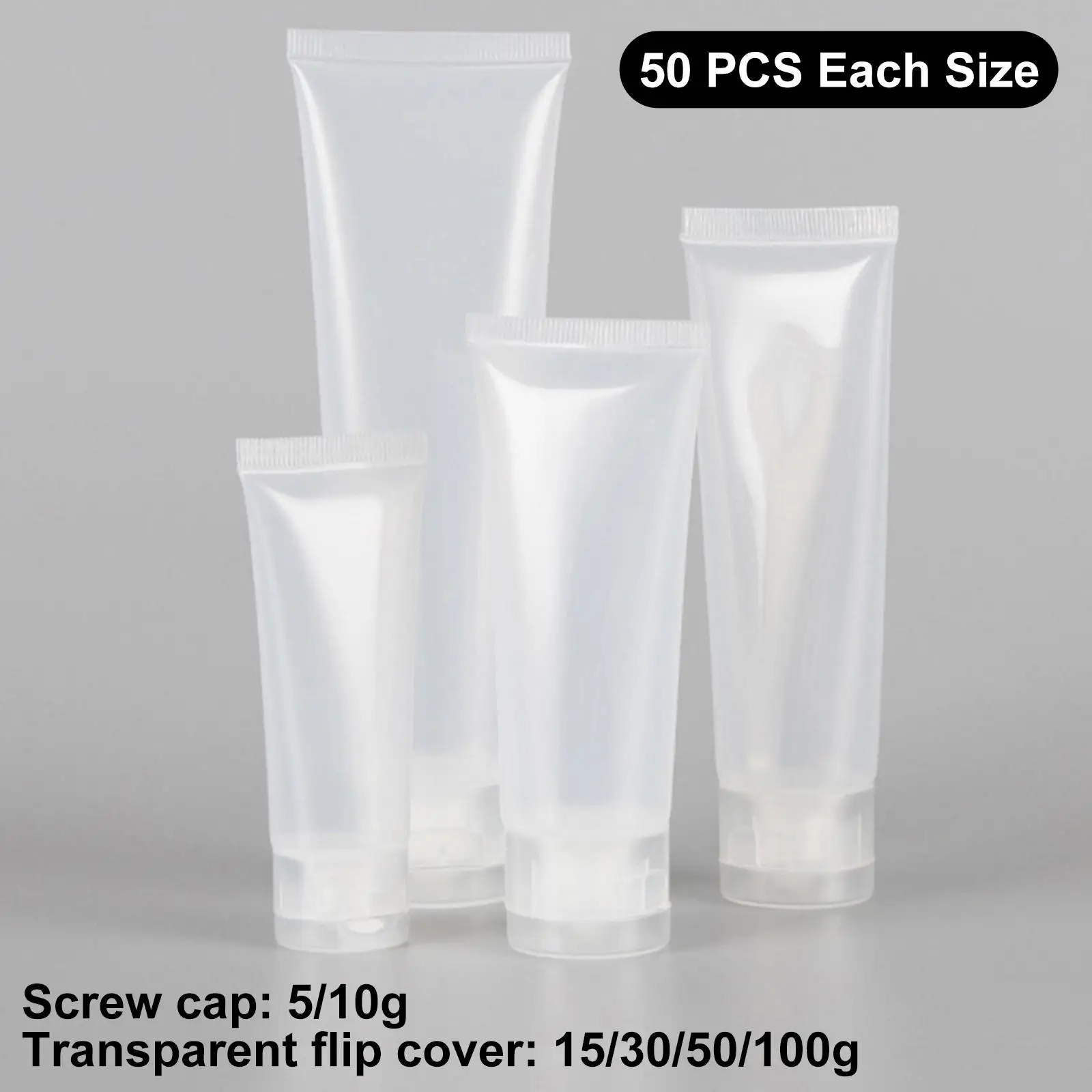 50 Pieces Empty Cosmetic Lotion Tube Balm Gloss Plastic Mini Squeeze Tube