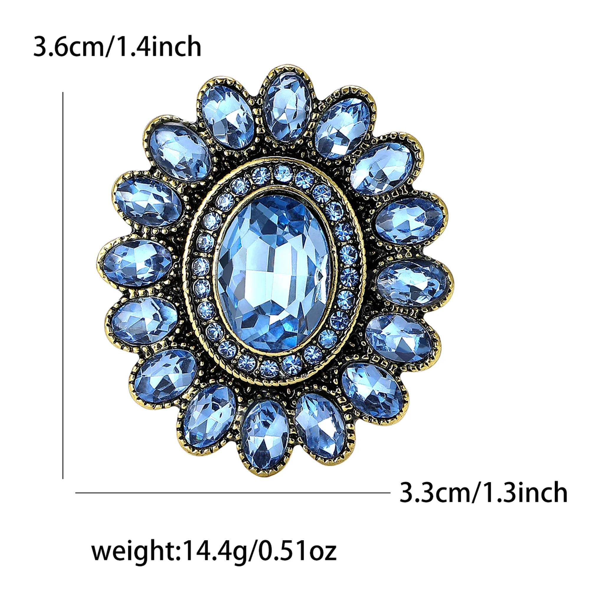 Luxury Crystal Sunflower Brooches for Women Unisex Glass Pins 5-color Available Casual Party Accessories Gifts
