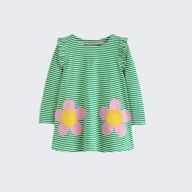 

littlebuddyAutumn Children's Dress Cartoon Print Pocket Fashion Princess Dress Long Sleeve