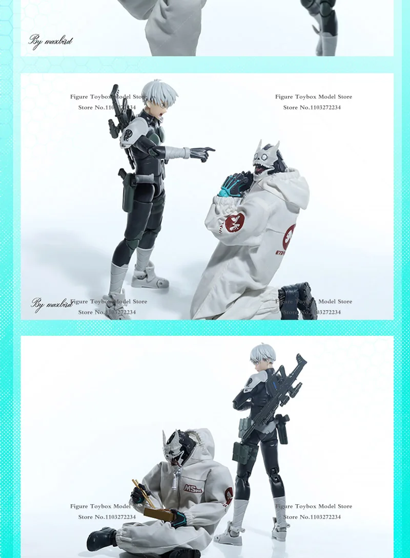 1/12 Japanse Anime Monster No.8 White Mini DIY One Piece Protective Suit Clothes Accessory For 6" Shf Figurine Hobby Decoration