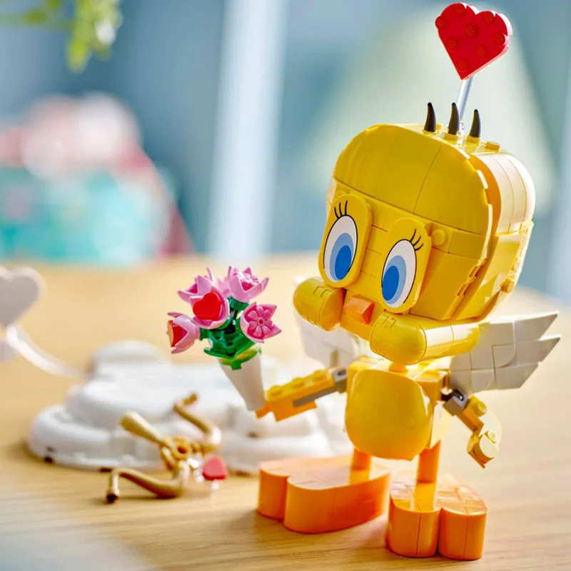 412PCS Leuke Stripfiguur Sweetheart Tweetyes Vogel Cupido Moc Diy Model Bouwstenen Verjaardag Speelgoed Geschenken