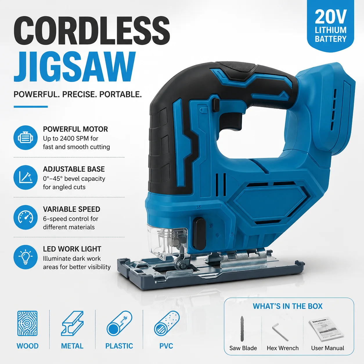 Reciprocating Saw Cordless - Scie sauteuse sans fil, scie à