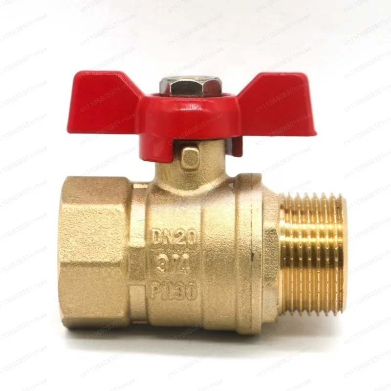 European standard wholesale high pressure two-piece inner and outer  buckle brass straight through butterfly handle ball valve