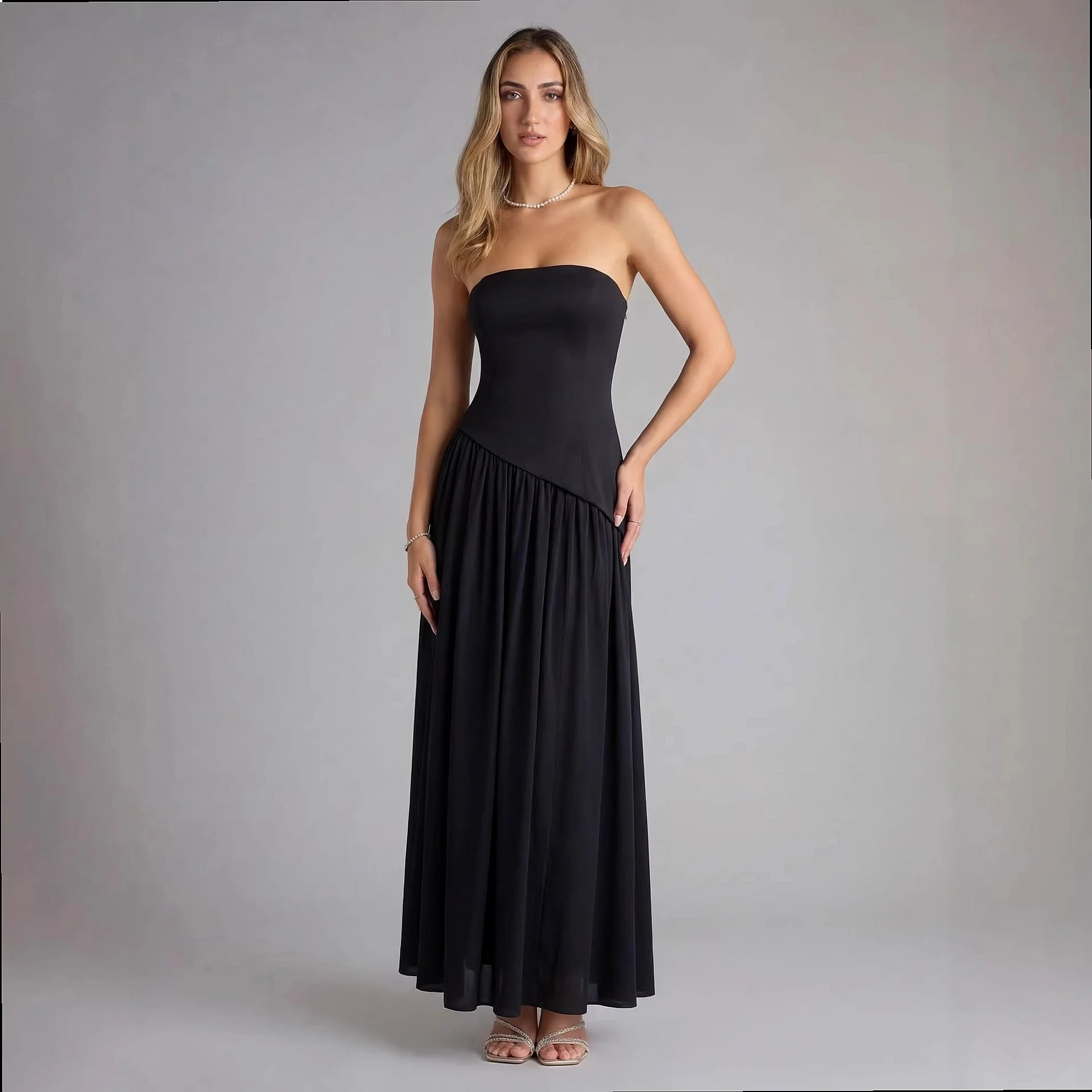 Elegant Satin Evening Dress Women Summer Party Gown Bodycon Dresses Formal Jumpsuit Playsuit Matching Set