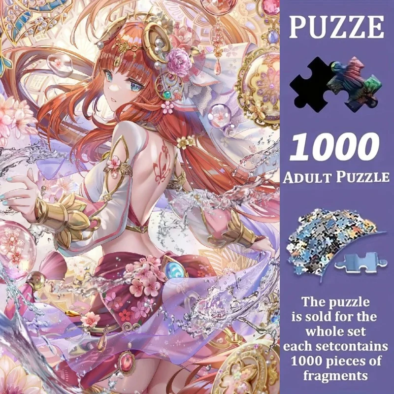 

Пазлы для взрослых (500/1000 элементов) с мультяшной принцессой, подходят для взрослых и всей семьи - сложные крупные детали, портативные