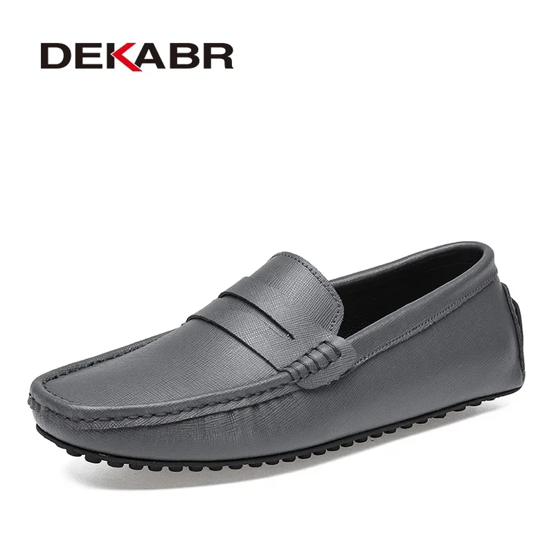 Mocasines DEKABR, zapatos a la moda para hombre, nuevos zapatos planos cómodos de primavera para hombre, mocasines clásicos originales de cuero,