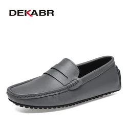 DEKABR Loafers Shoes Men Fashion Shoes New Spring Comfy Men's Flats Moccasins Classic Original Leather Men Casual Shoes