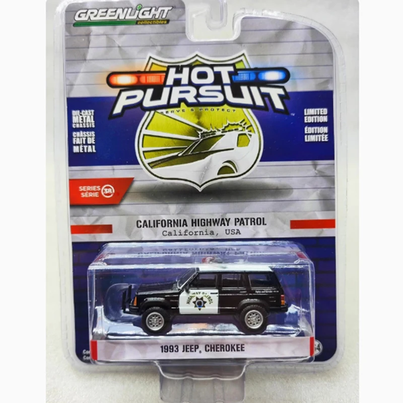 

Литой под давлением Greenlight масштаб 1:64 1993/1995 Jeep's Cherokee, полицейская модель автомобиля из сплава, классический сувенир для взрослых, подарок для хобби и игрушки