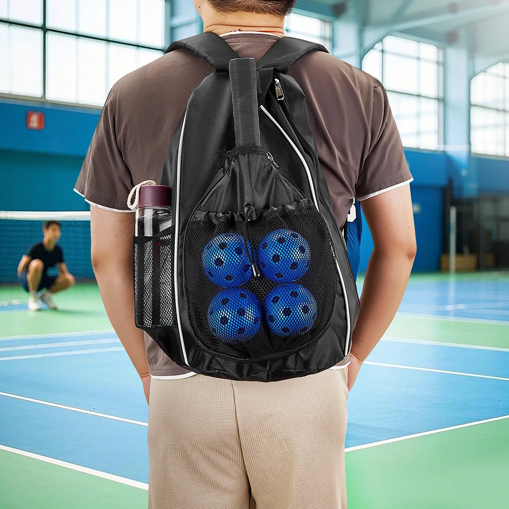 Adjustable Racket Bag Lightweight Pickleball Paddle Bag Wear Resist Portable Racket Rucksack Sports Training Shoulder Tennis Bag